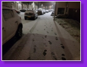wieder Schnee.. wir waren die ersten, welche spazieren waren.
