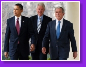 3 Former US Presidenten .. vlnr.: Obama, Clinton, Bush Jr.